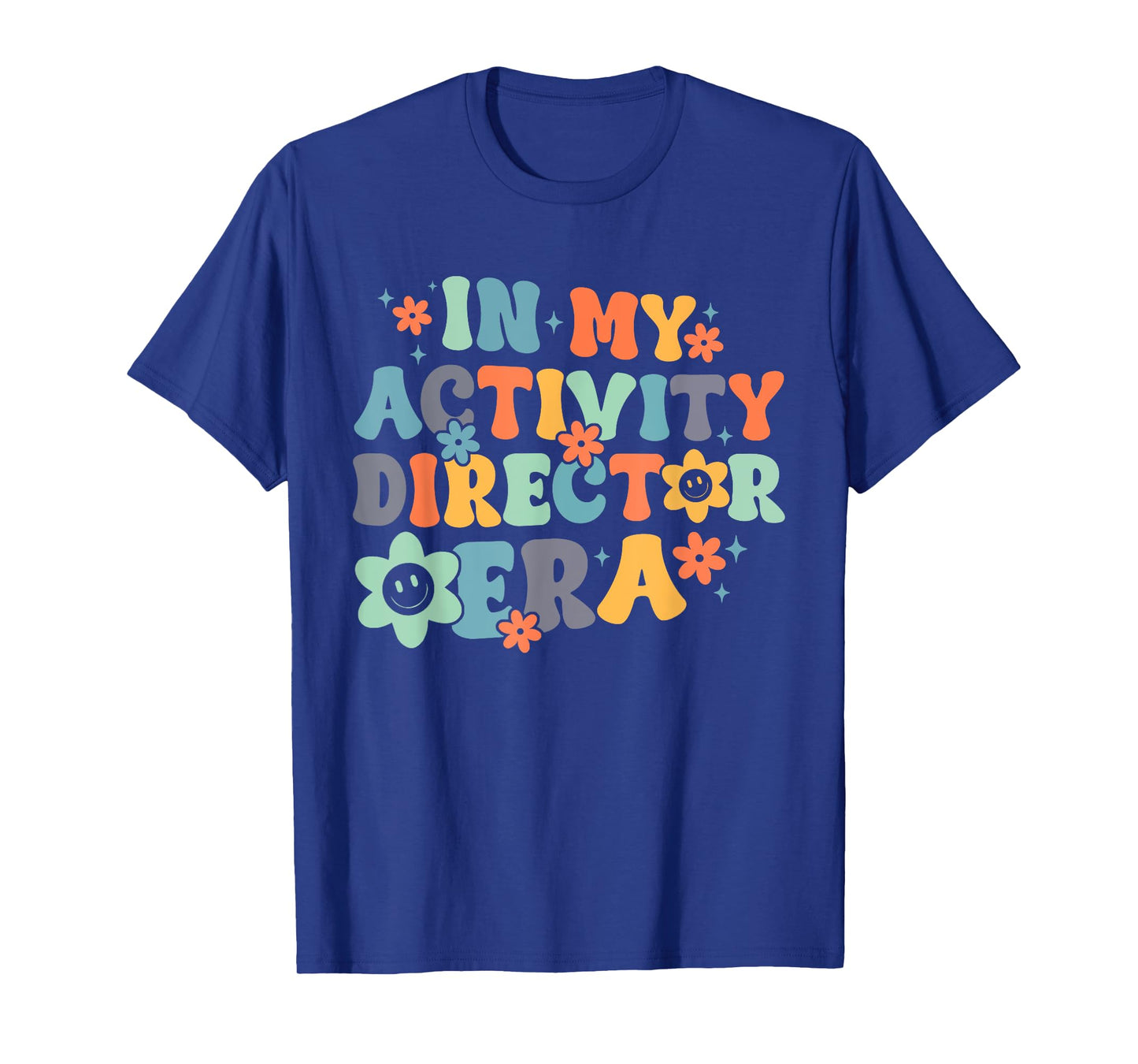 Groovy In My Activity Director Era Funny Retro Black T-Shirt - Unisex-Adults, Small, Short Sleeve
