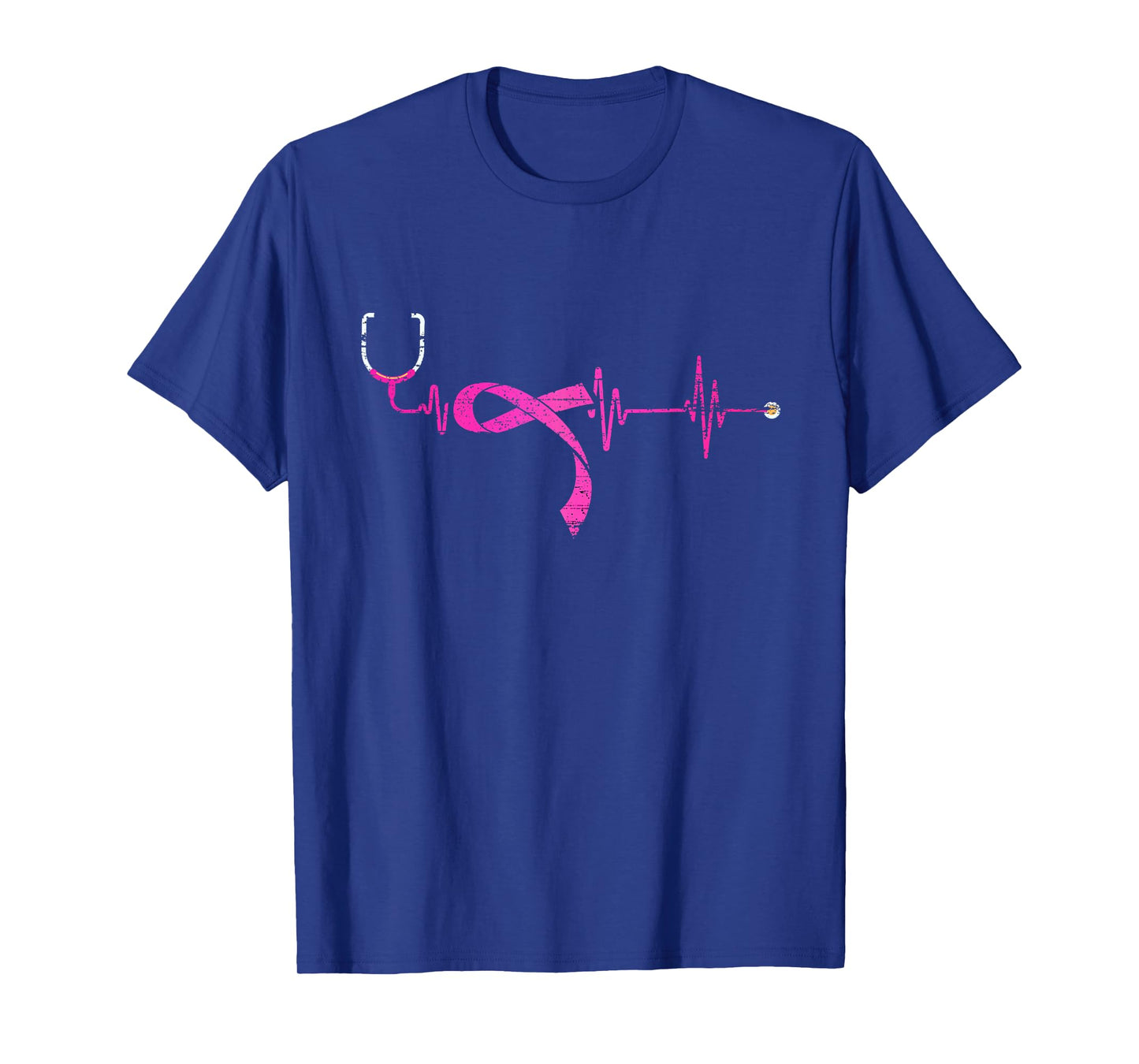 Pink Ribbon Stethoscope Nurse Life Breast Cancer Survivor T-Shirt
