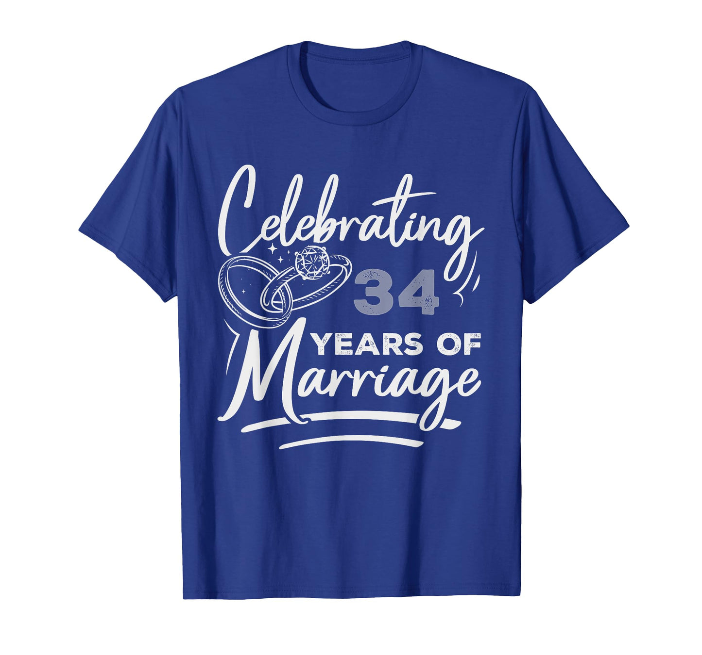 Couples Married 34-Year Funny 34th Wedding Anniversary T-Shirt