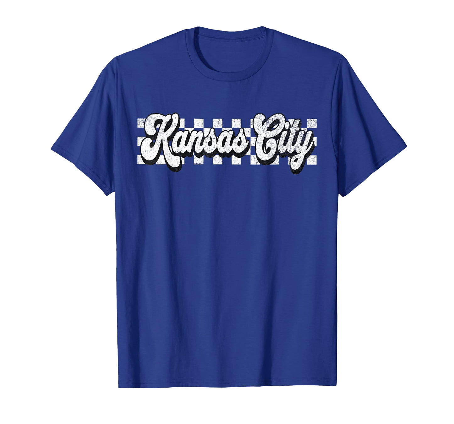 Vintage Kansas City Checkered Flag Retro Kansas City T-Shirt