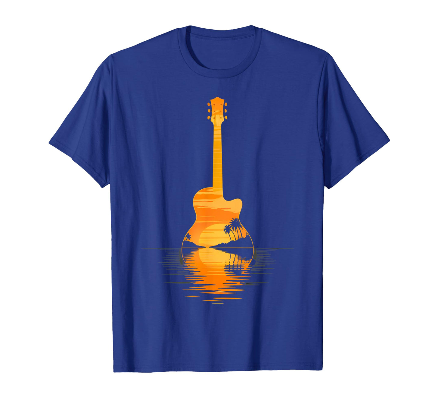 Playing Guitar at Sunset with Ocean Vibes T-Shirt