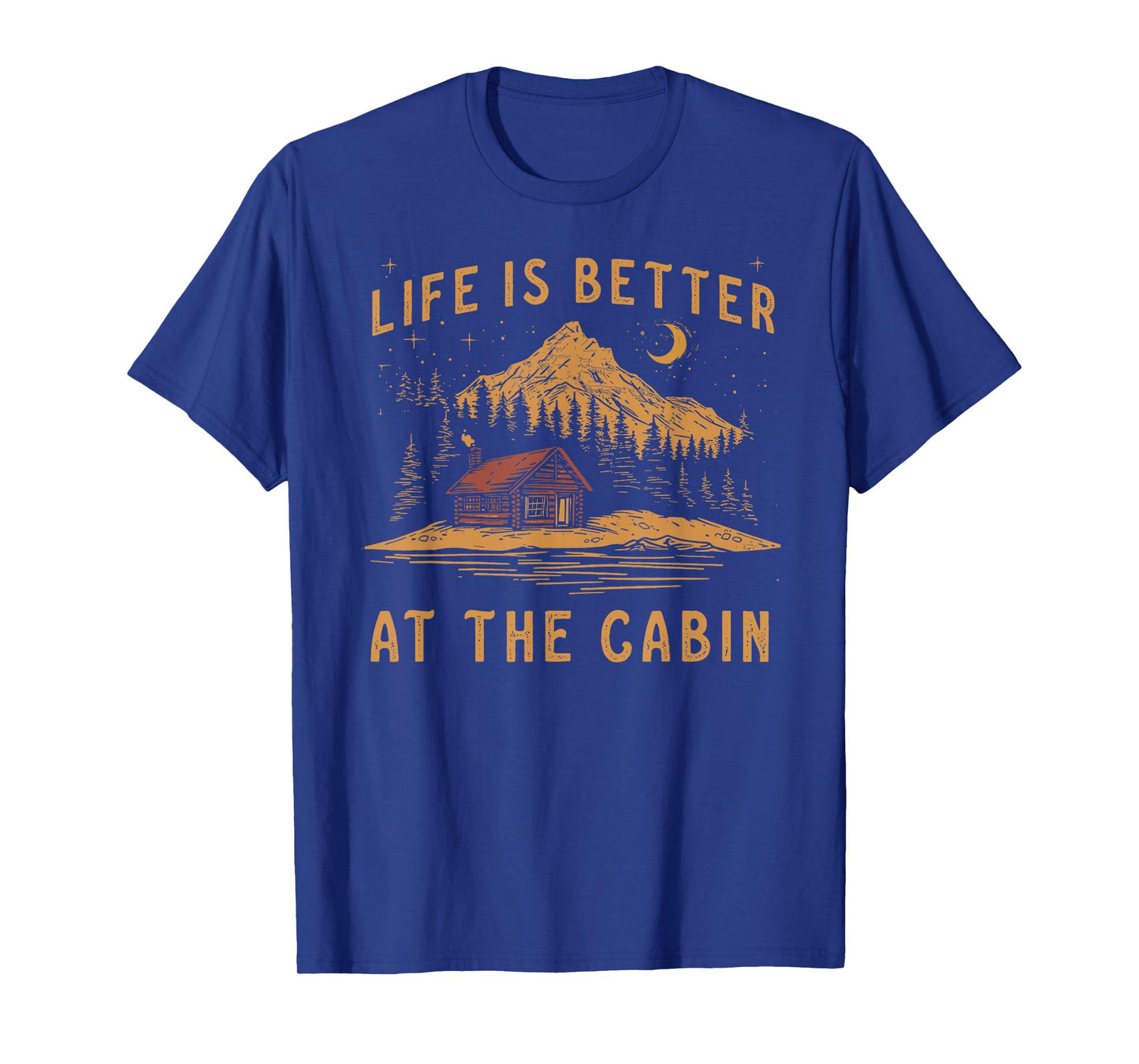 Life Is Better At The Cabin Retro Vintage T-Shirt, Small, Green