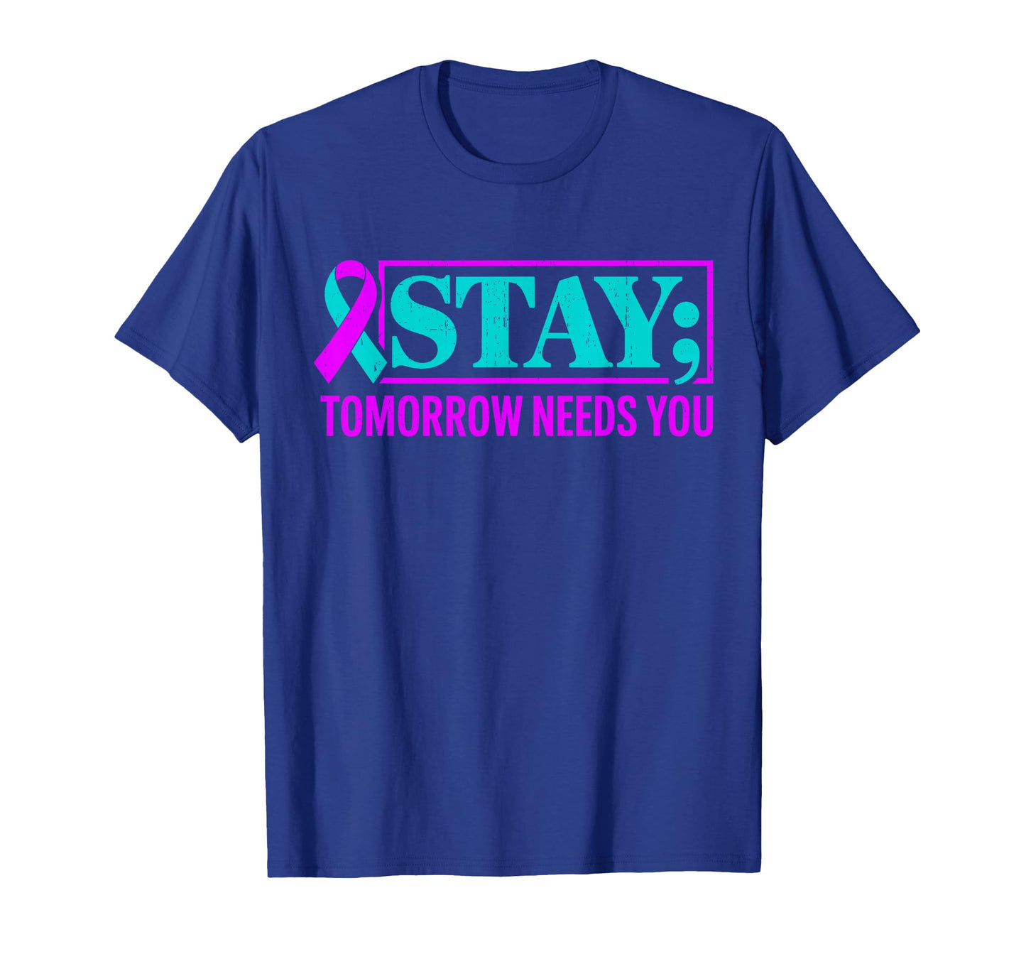 Groovy Teal & Purple Ribbon Suicide Prevention Awareness T-Shirt