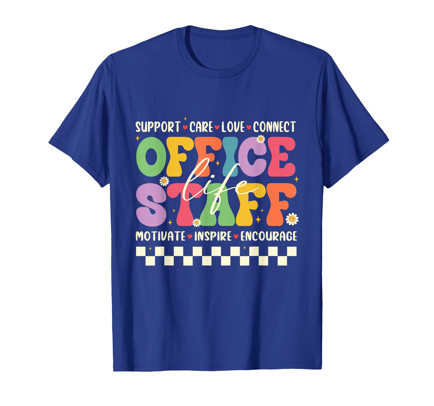 Retro Groovy Office Staff Life Flowers Back To School T-Shirt