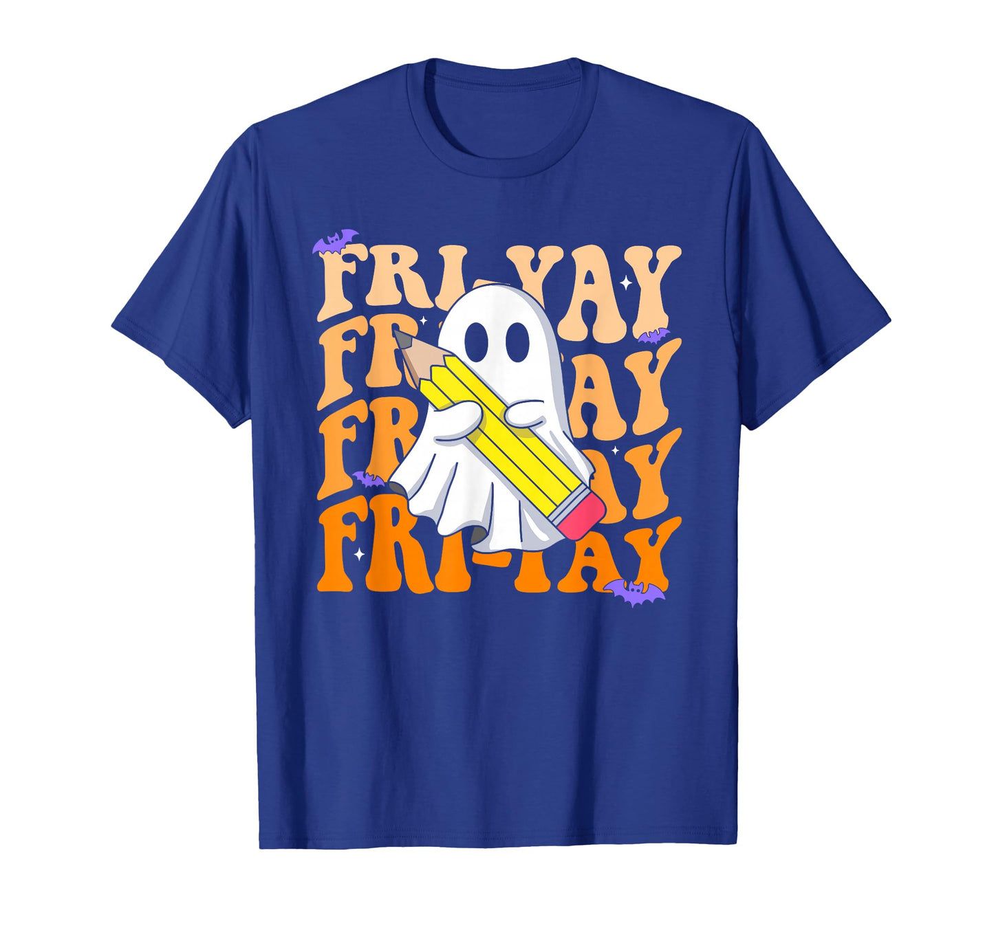 Happy Fri-Yay Friday Lovers Groovy Teacher Life Halloween T-Shirt