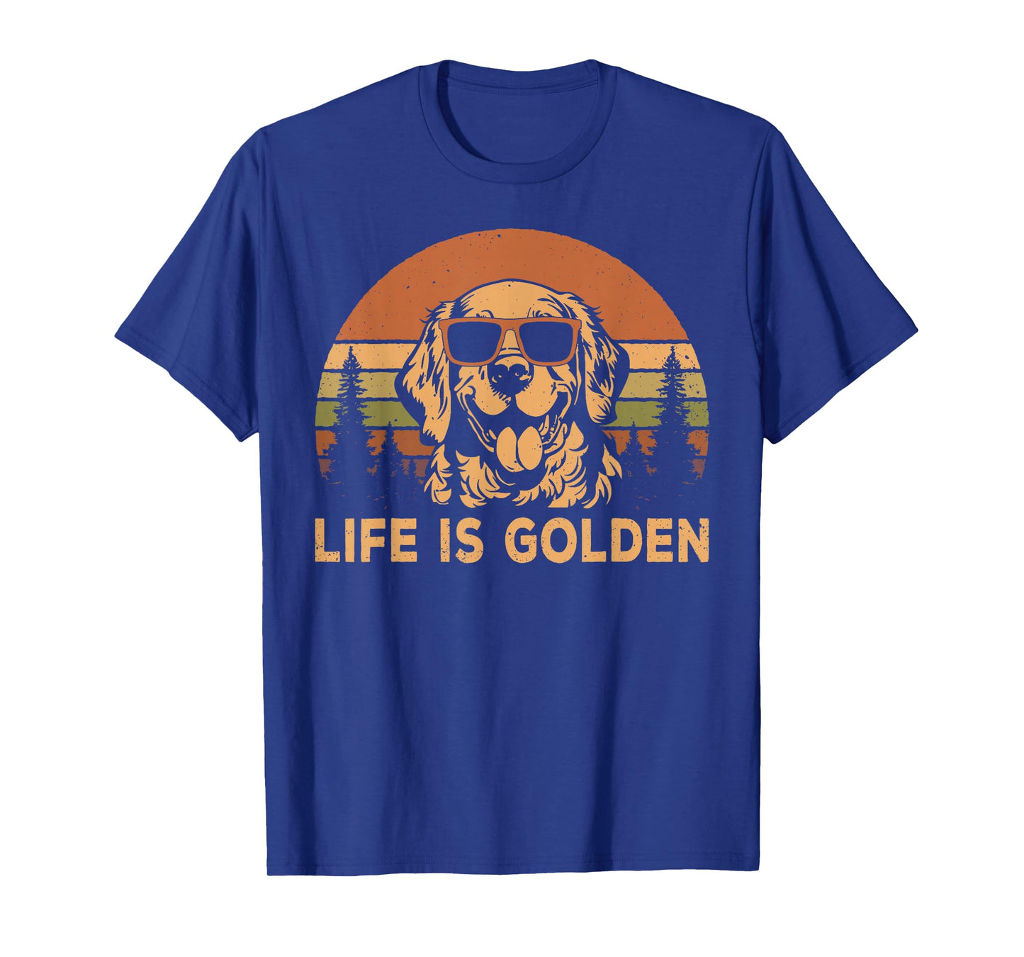 Vintage Golden Retriever Dog Life Is Golden Funny Dog T-Shirt