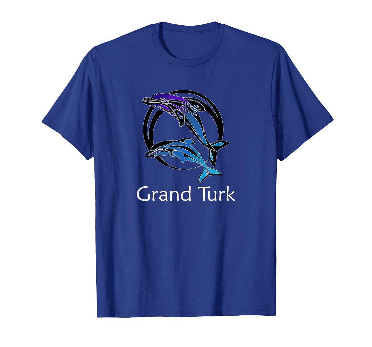 Grand Turk Tribal Dolphin Design Retro Souvenir T-Shirt