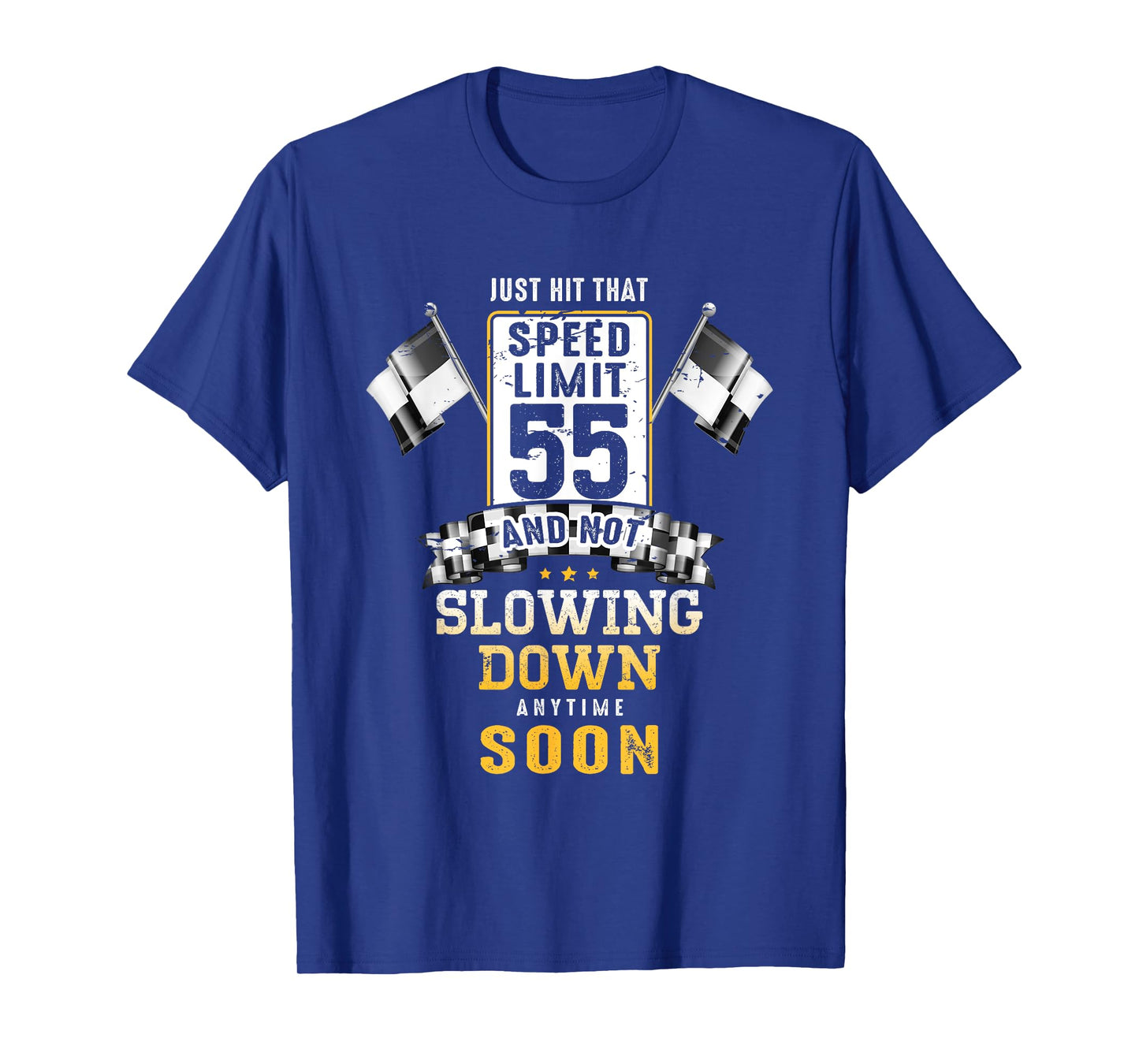 55th Birthday Idea Speed Limit Sign 55 mph Funny Driving T-Shirt