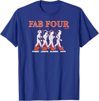 Lindor, Soto, Alonso, & Nimmo - Fab Four Album - NY Baseball T-Shirt