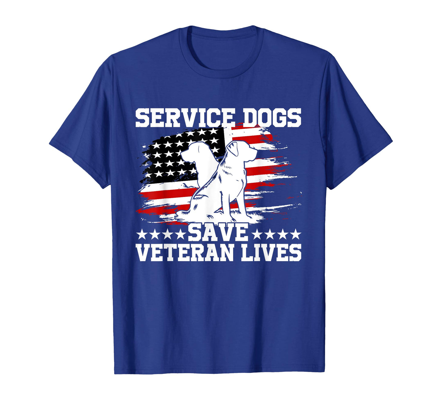 Service Dogs Save Veteran Lives American Flag Veterans Day T-Shirt
