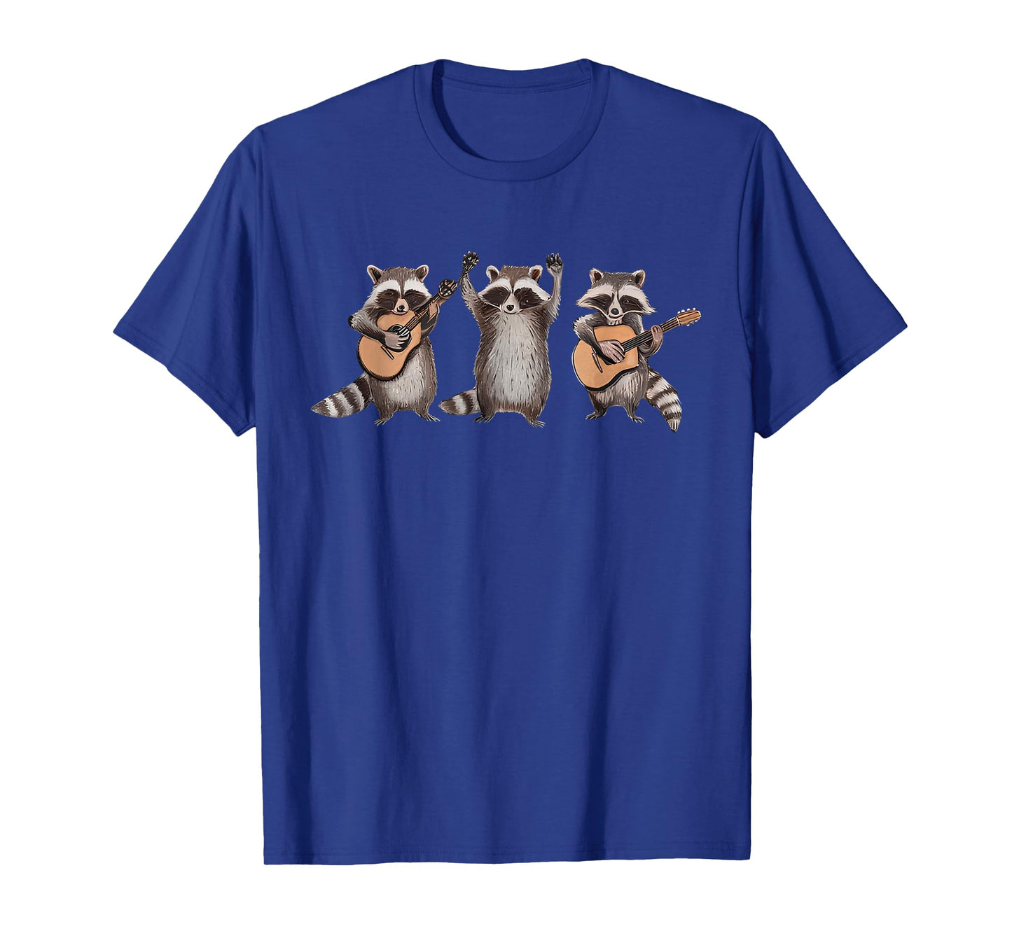 Raccoon Music Band Electric Acoustic Guitar Racoons T-Shirt