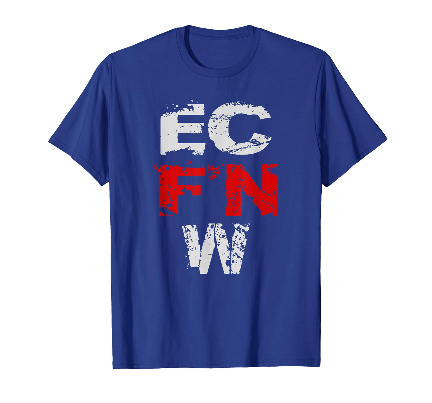 EC F'N W Wrestling Apparel Unisex Adults Wrestling Fans, All Ages Black Modern Crew Neck Short Sleeve T-Shirt