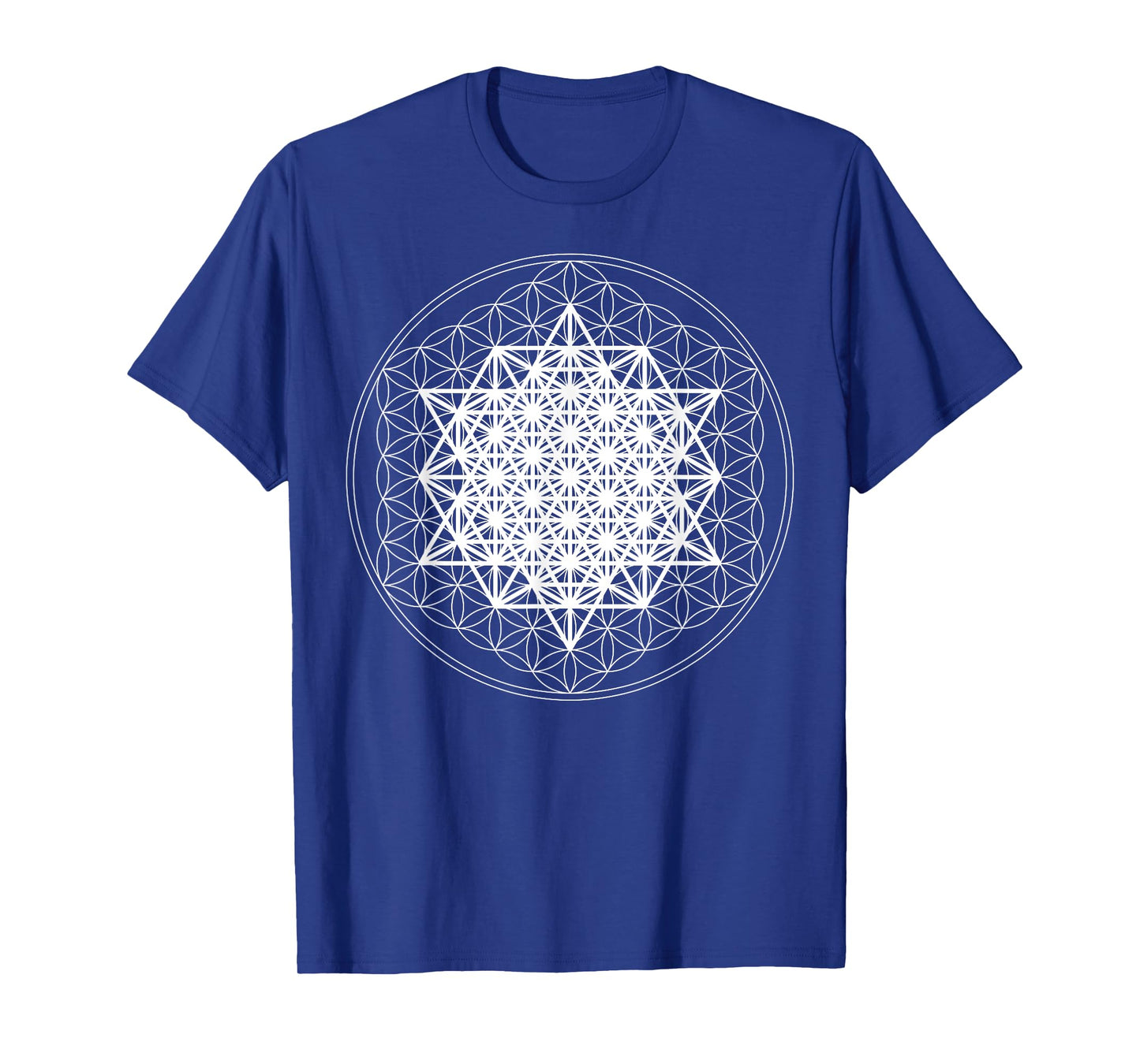 64 Tetrahedron White Sacred Geometry Flower of Life Divine T-Shirt