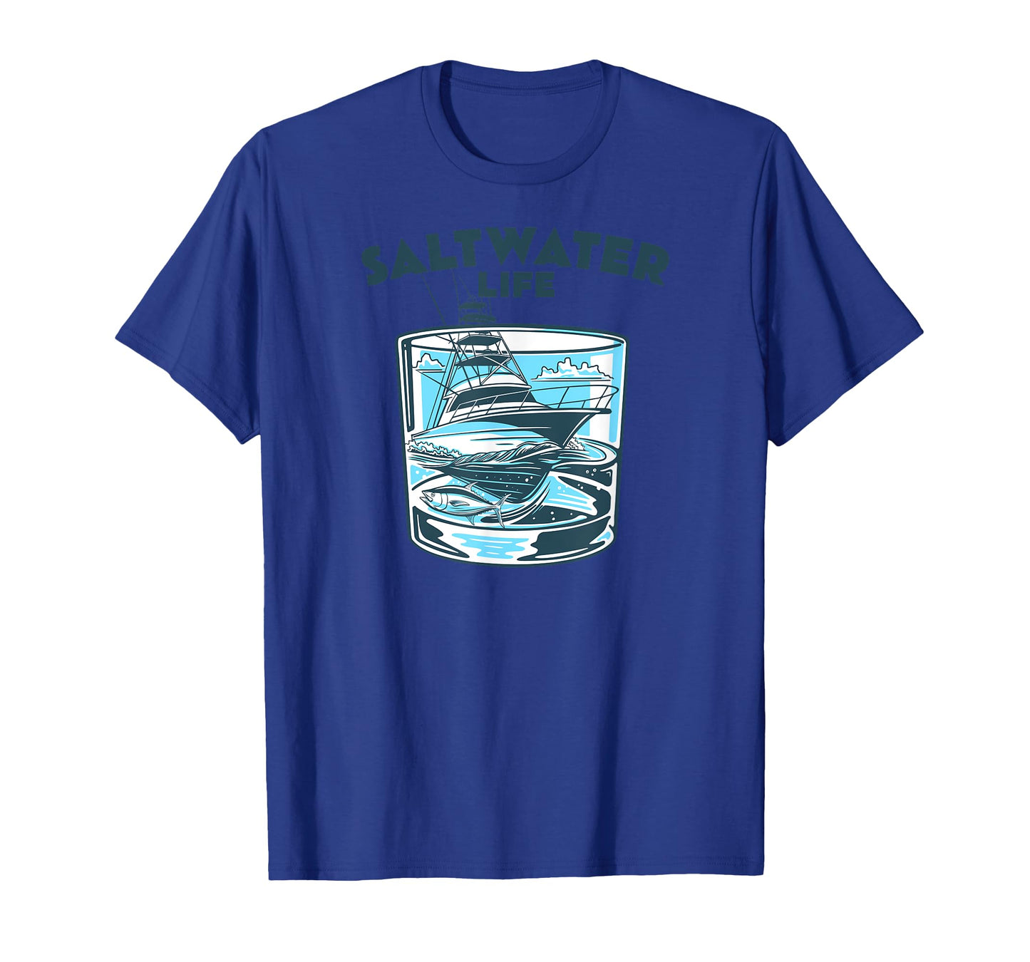 Saltwater Fishing Saltwater Life Glasses and Waves High Seas T-Shirt