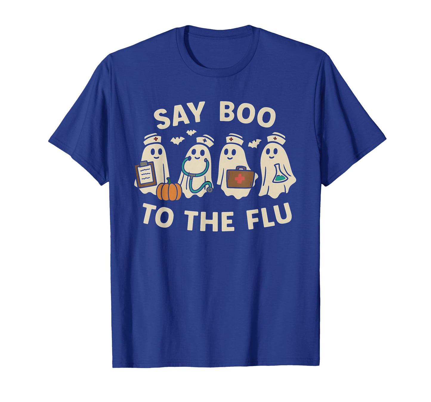 Nurse Halloween Ghost Crew Vaccine Say Boo to The flu T-Shirt