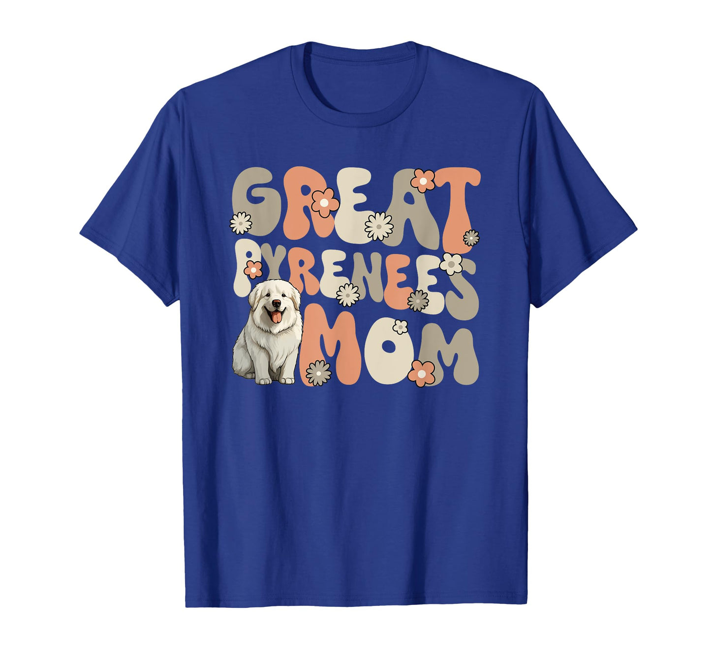 Great Pyrenees Dog Groovy World's Best Great Pyrenees Mom T-Shirt for Men Women Girls Kids