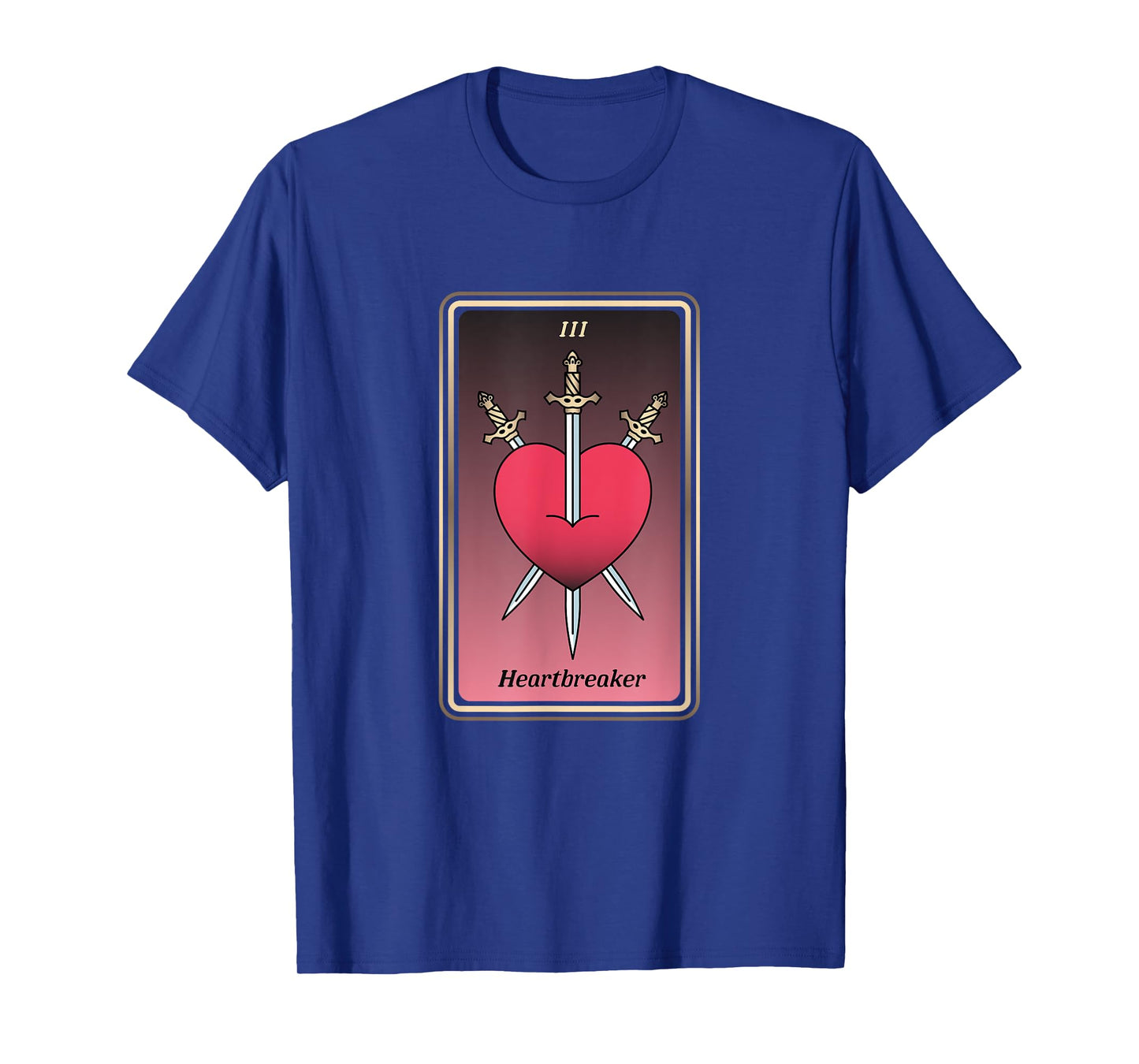 Anti-Valentine Tarot Card Heartbreaker Three Of Swords T-Shirt