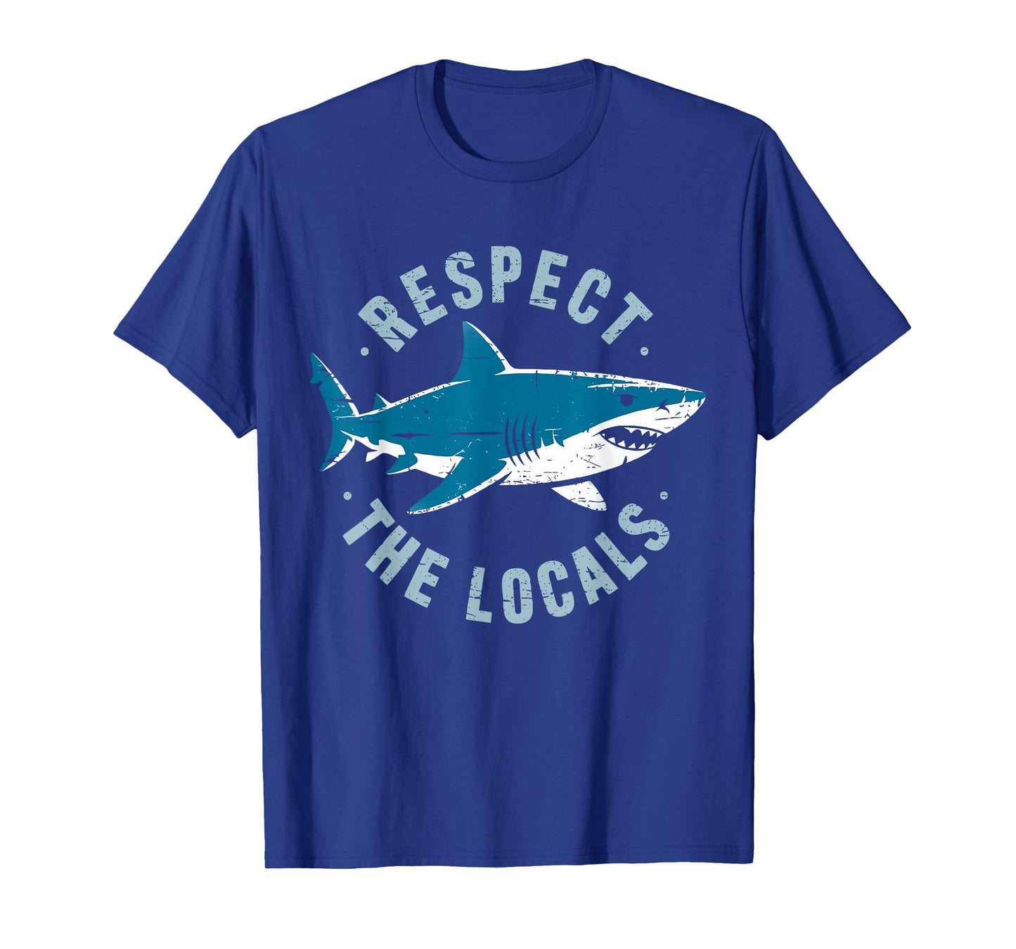 Retro Respect The Locals Shark Lover Ocean Wildlife Summer T-Shirt