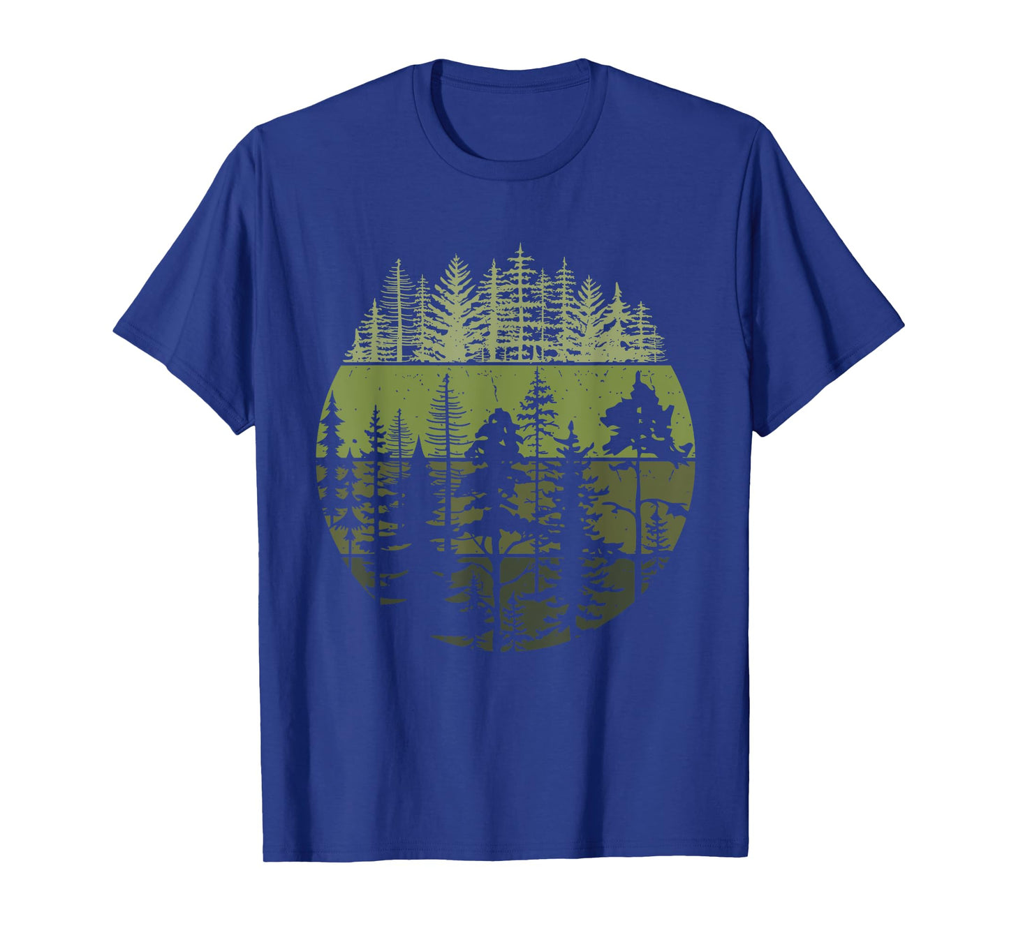 Wildlife Vintage Sunset Mountain Forest Trees Hiking Nature T-Shirt