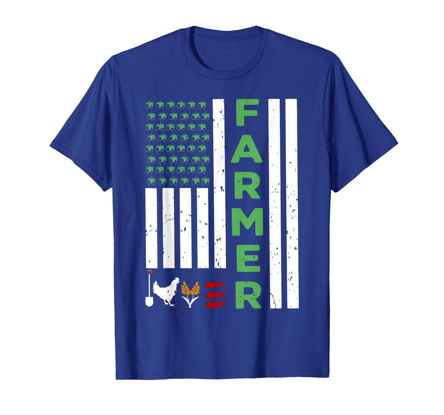 Tractor Farmer American Flag Agricultural Worker T-Shirt