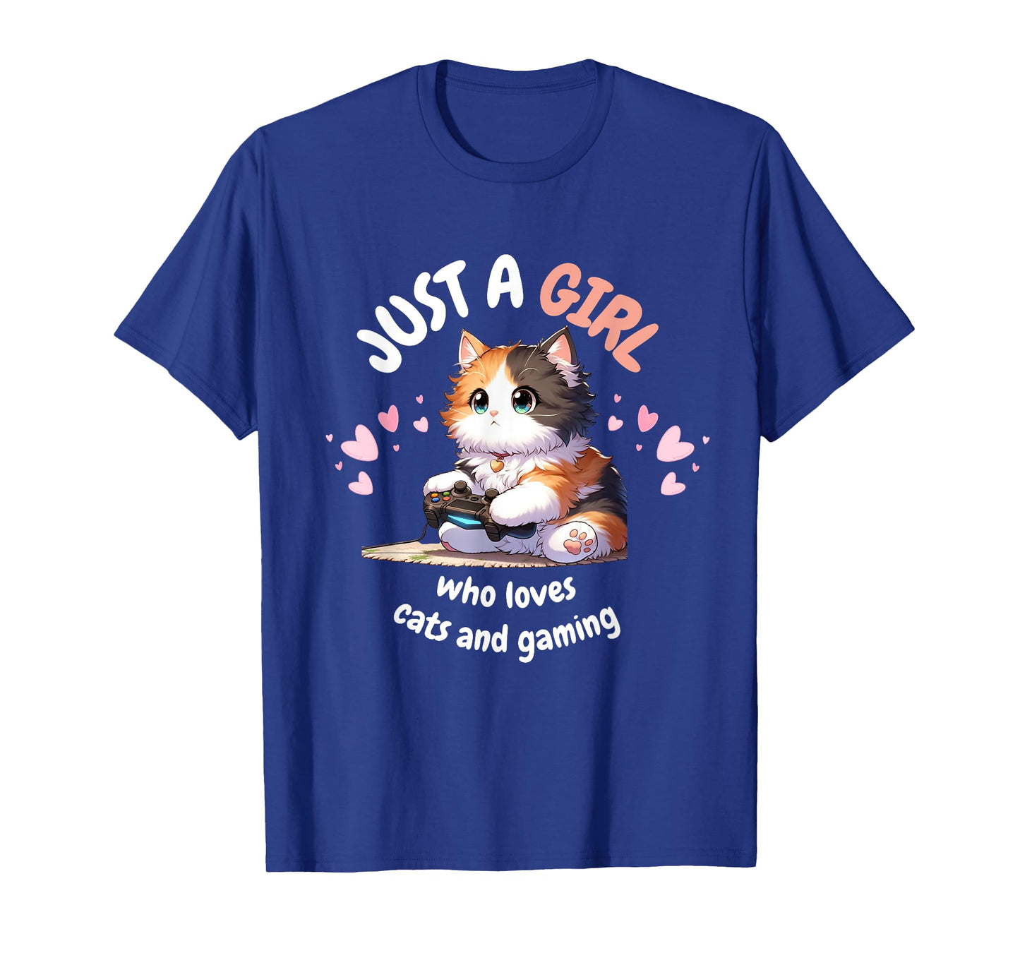 Just A GIRL Who Loves Cats Gaming cute Kawaii Anime Otaku T-Shirt