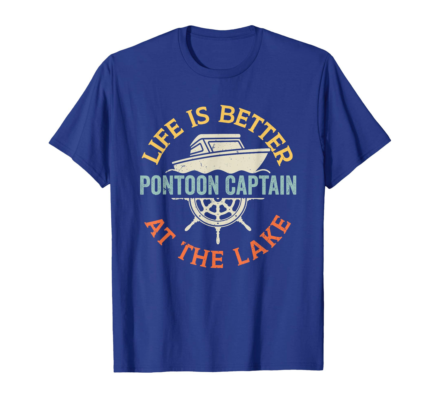Boating Lake For Men Pontoon Boat Captain T-Shirt