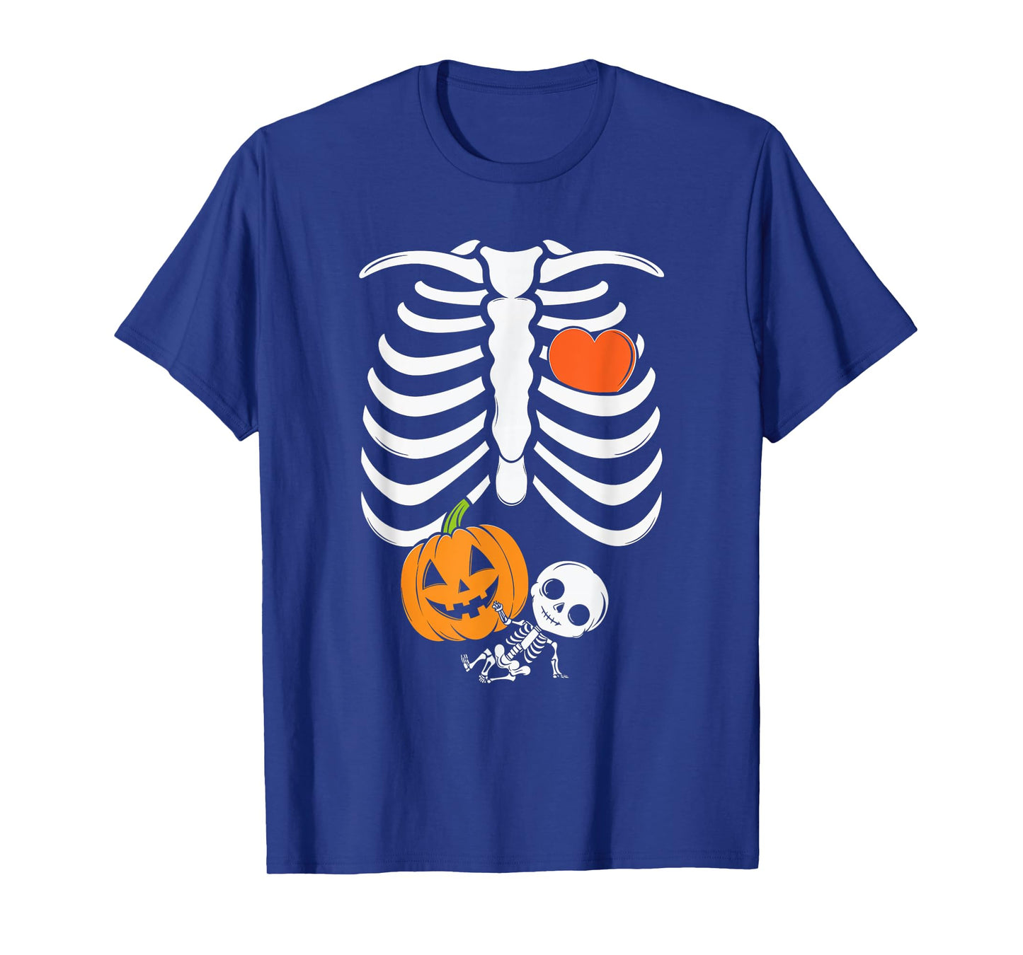 Pregnant Skeleton Mom Halloween Pregnancy Baby Announcement T-Shirt