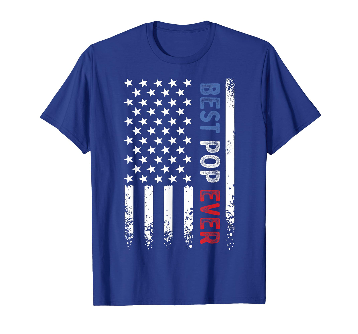 Father's Day Best Pop Ever American Flag Distressed T-Shirt