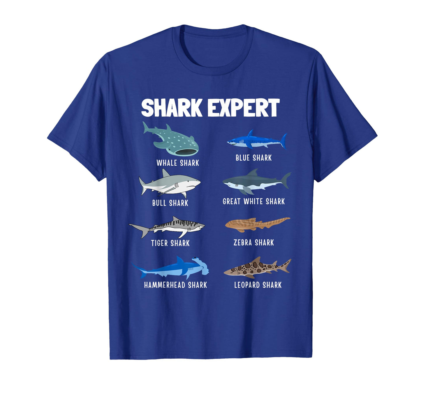 Funny Shark Expert Educational Ocean Animal Species Lovers T-Shirt