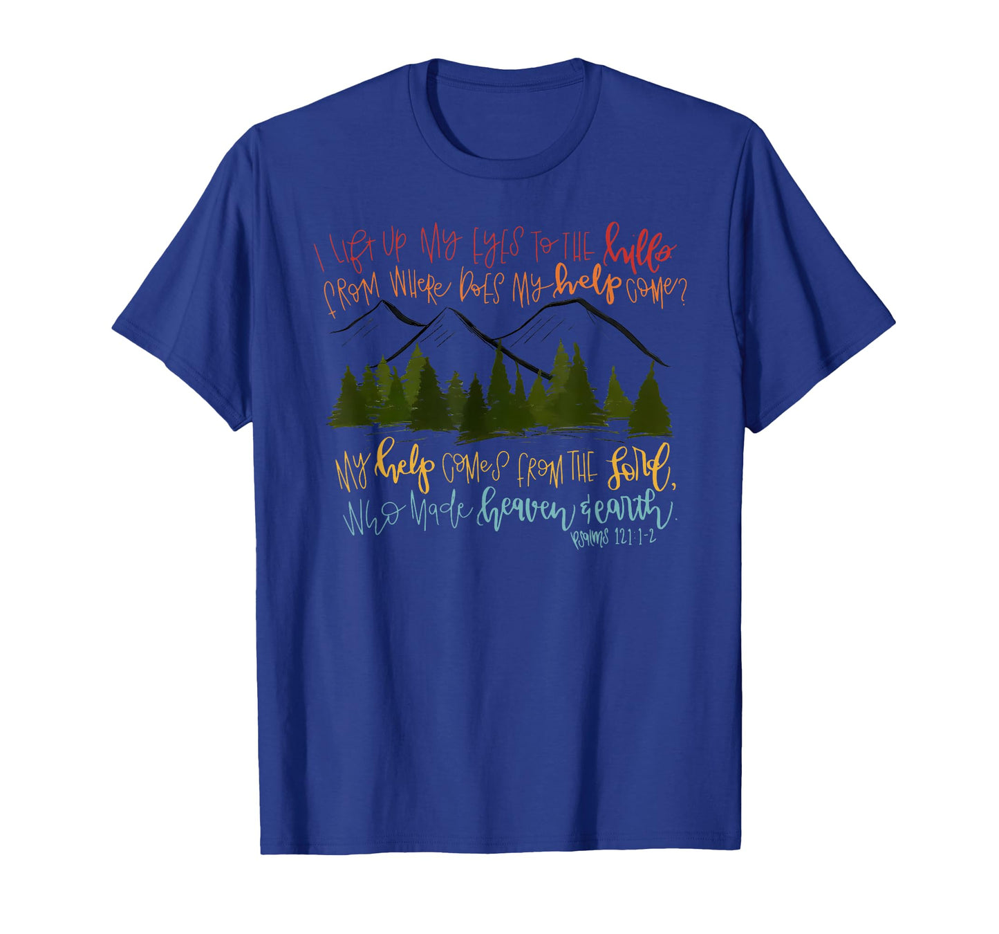 I Lift Up My Eyes to The Hills Christian Bible Verse Retro T-Shirt