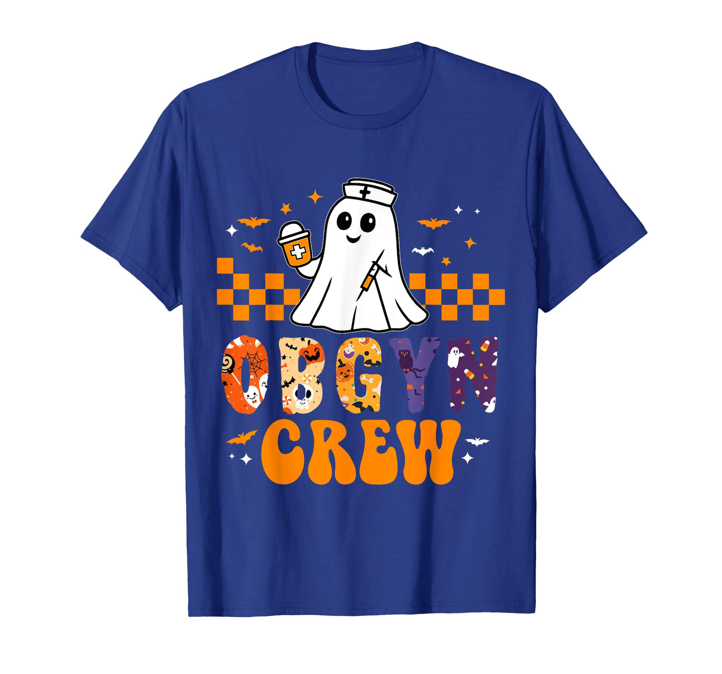 Halloween OBGYN Crew Funny Boo Ghost Nurse Nursing Scrub T-Shirt