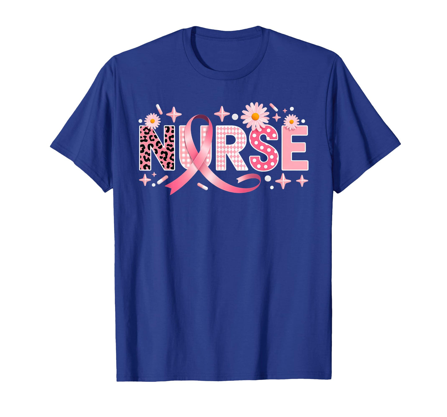 Pink Ribbon Stethoscope Nurse Life Breast Cancer Awareness T-Shirt