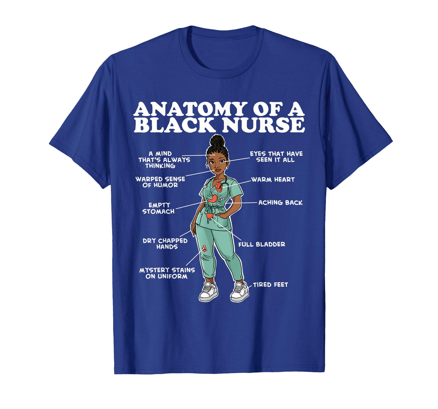 Anatomy of a Black Nurse T-Shirt