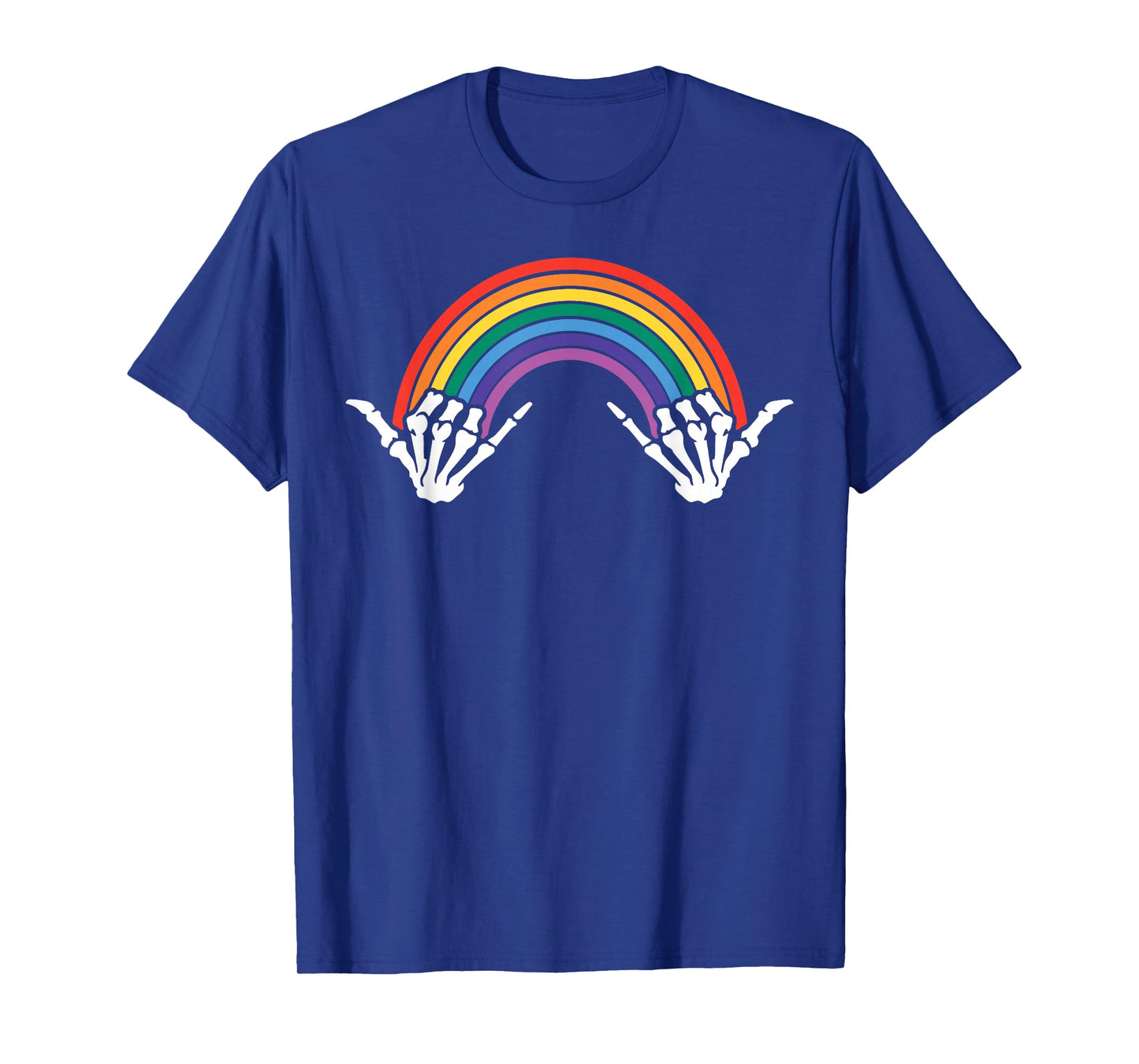 Gothic Rainbow Pride Skeleton Hands Halloween Bones LGBTQ T-Shirt