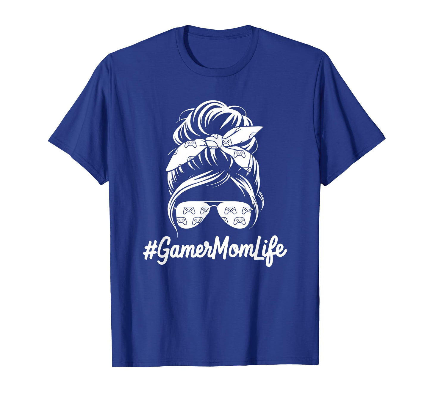 Gamer Mom Life Mothers Day Video Game Controller Messy Bun T-Shirt
