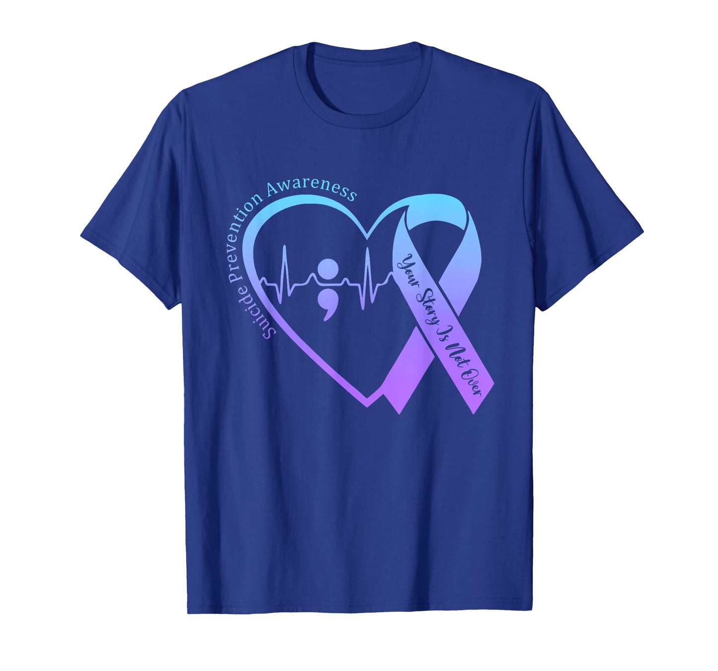 Suicide Prevention Awareness Month Teal & Purple Ribbon T-Shirt