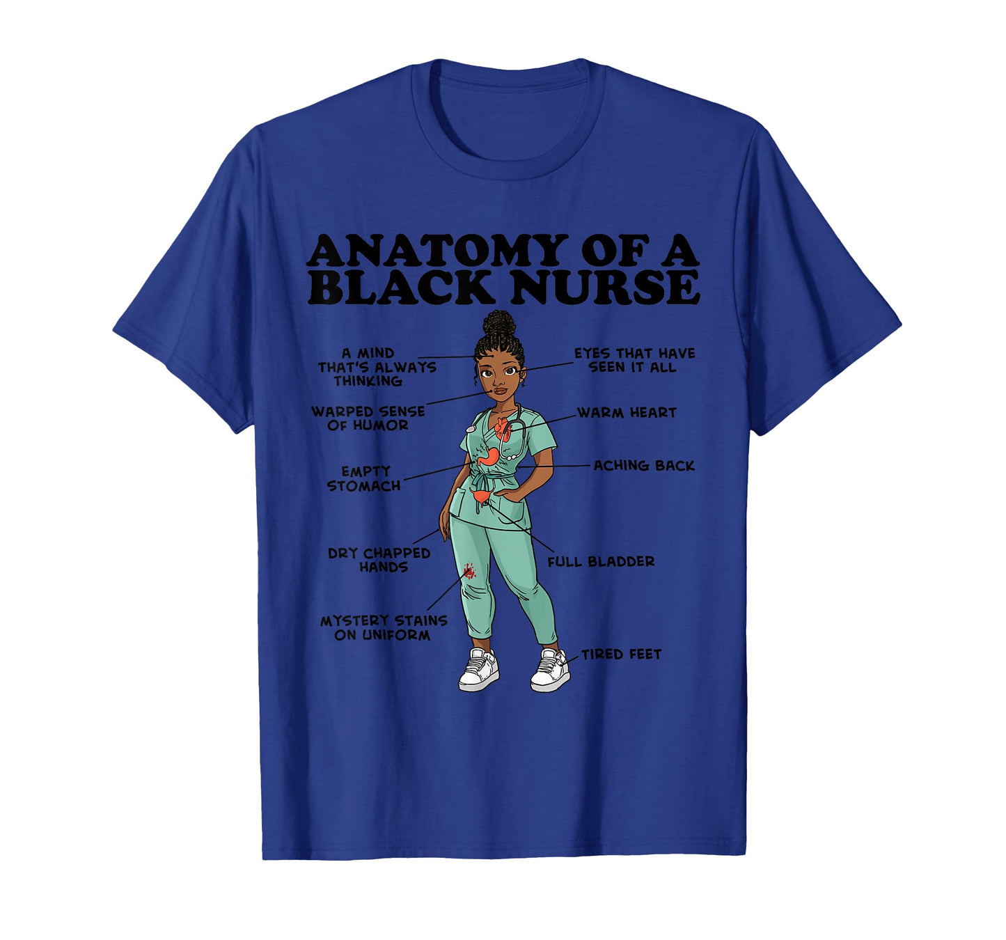 Anatomy of a Black Nurse T-Shirt
