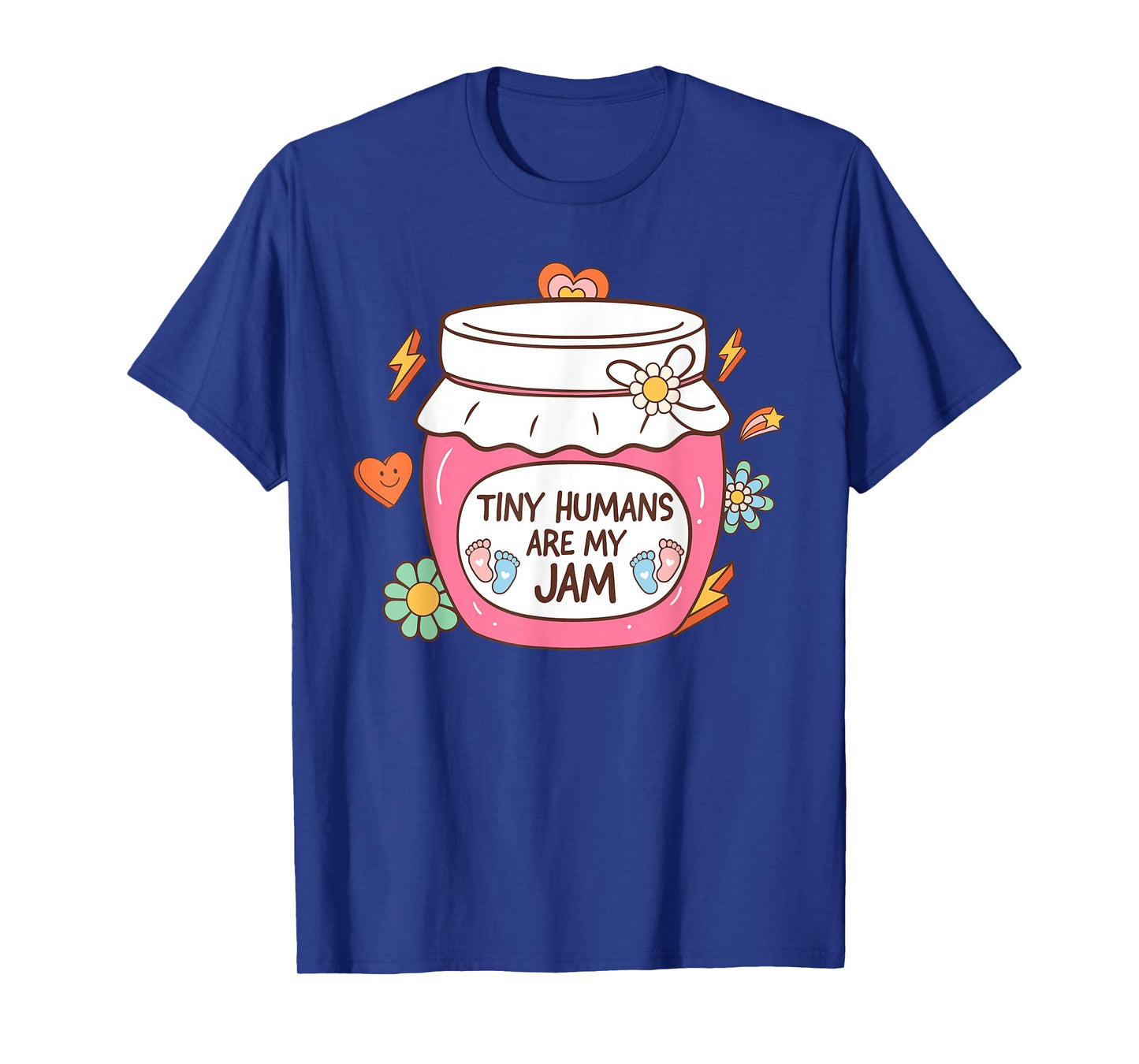 Tiny Humans Are My Jam Favorite L&D NICU Nurse Groovy Retro T-Shirt