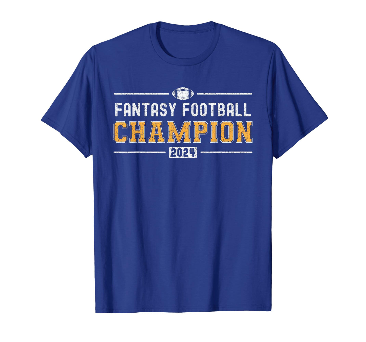Varsity Fantasy Football Champion 2024 Winner T-Shirt - Unisex Adults, Black, Small, Short Sleeve