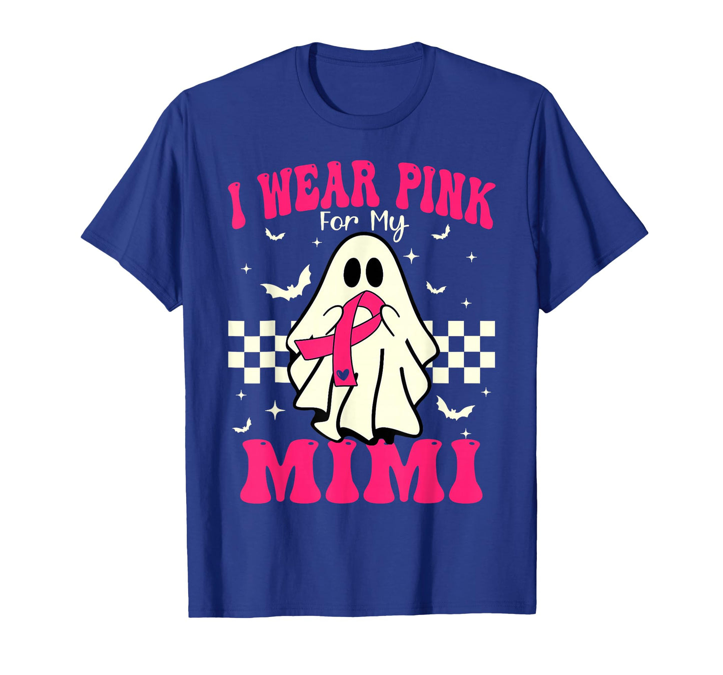 I Wear Pink for My Mimi Ghost Halloween Breast Cancer T-Shirt