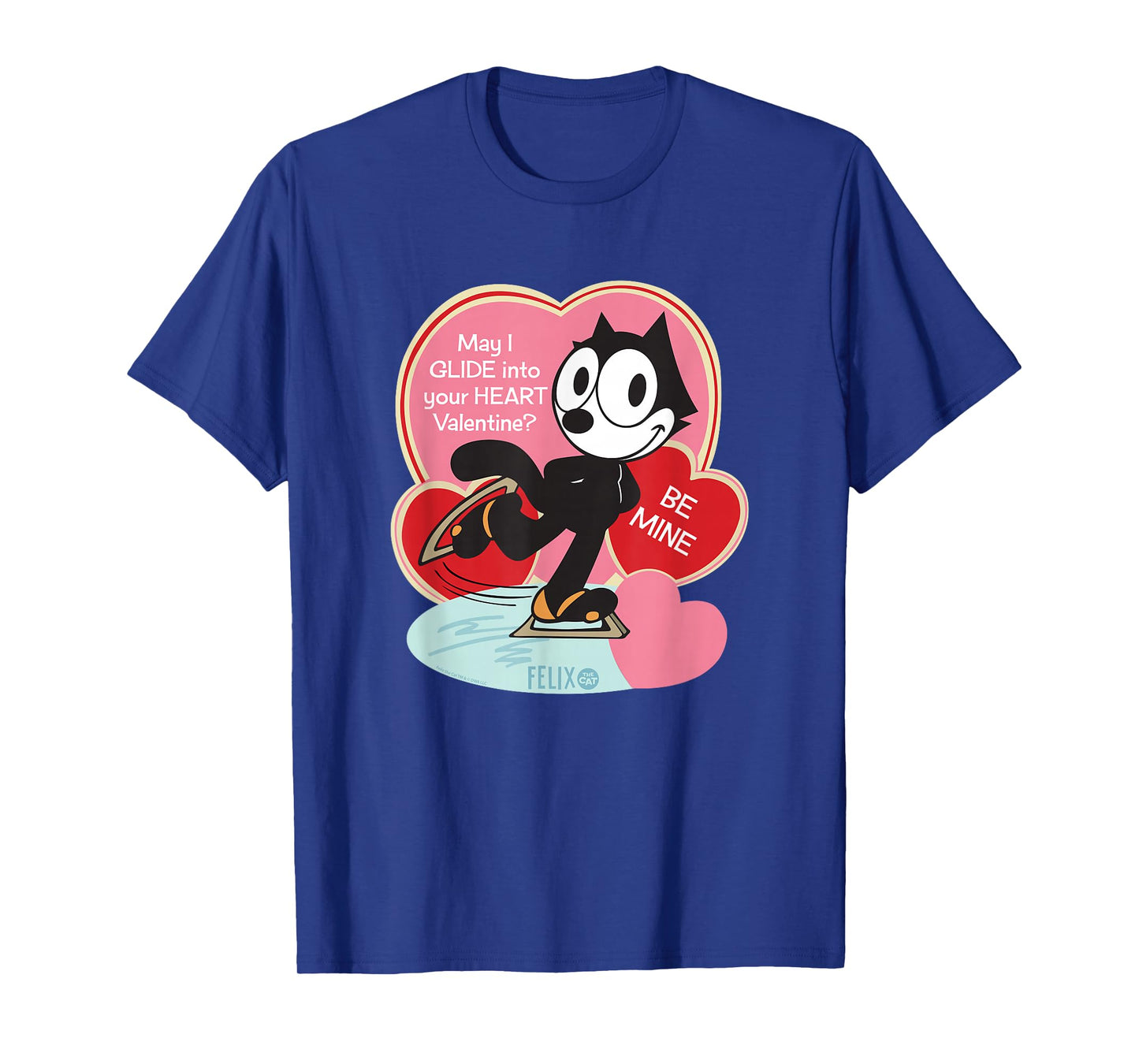 Felix The Cat Ice Skating Valentine T-Shirt
