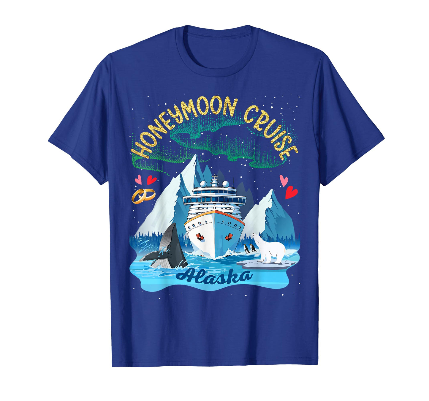 Alaska Honeymoon Cruise Match Couples Newlyweds Just Married T-Shirt