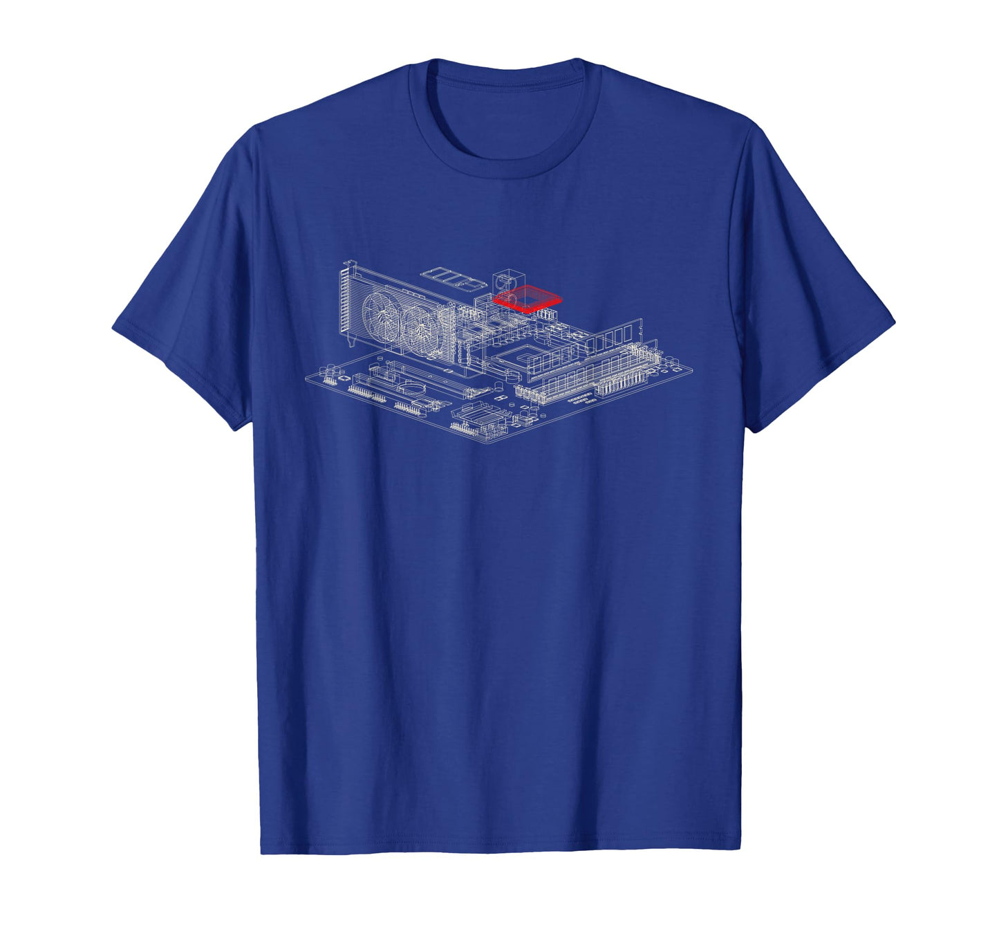 Graphics Card Wireframe, Computer GPU IT Tech Geek Nerd Gift T-Shirt