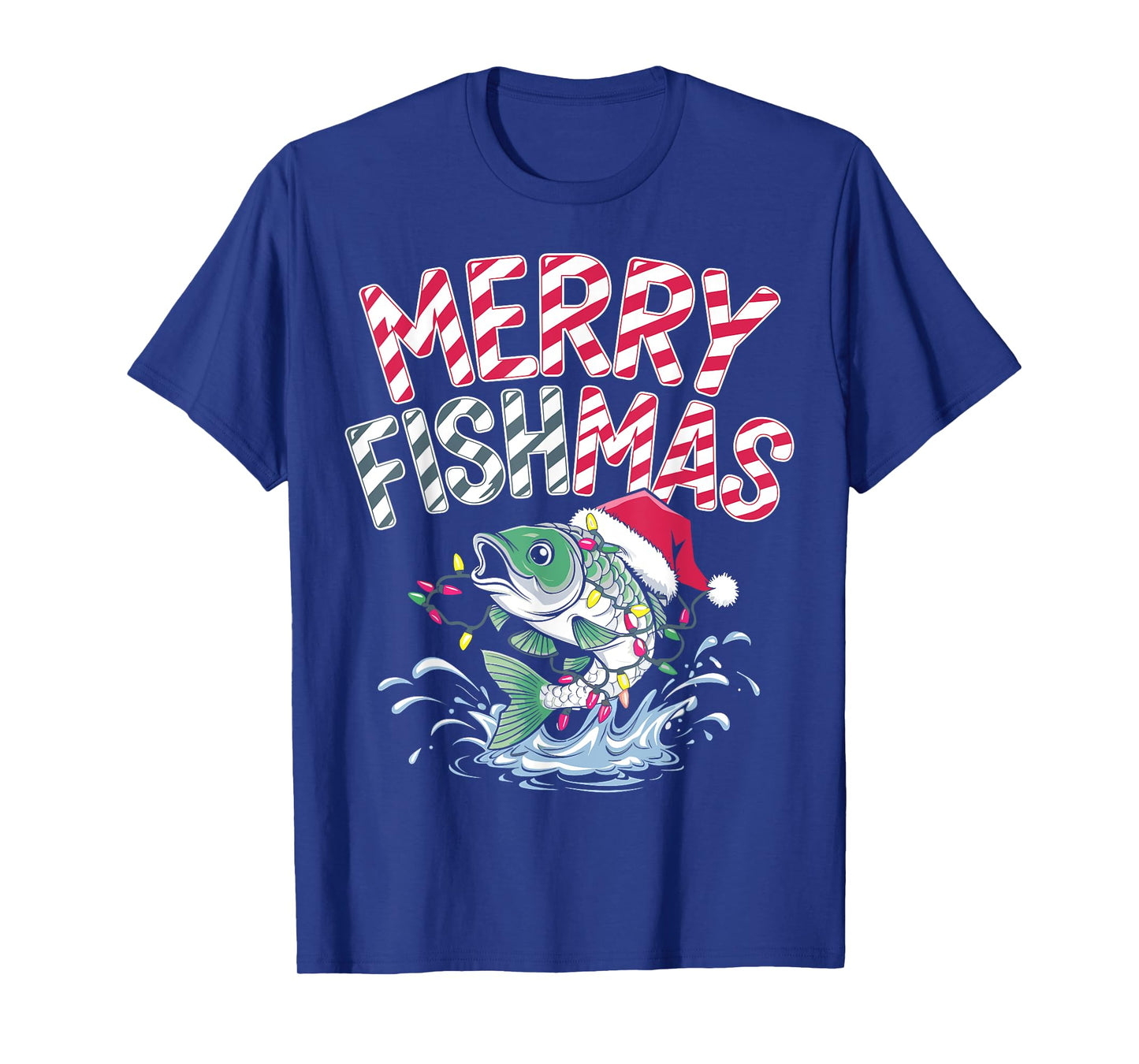 Merry Fishmas Santa Fishing Lovers Funny Fisherman Christmas T-Shirt