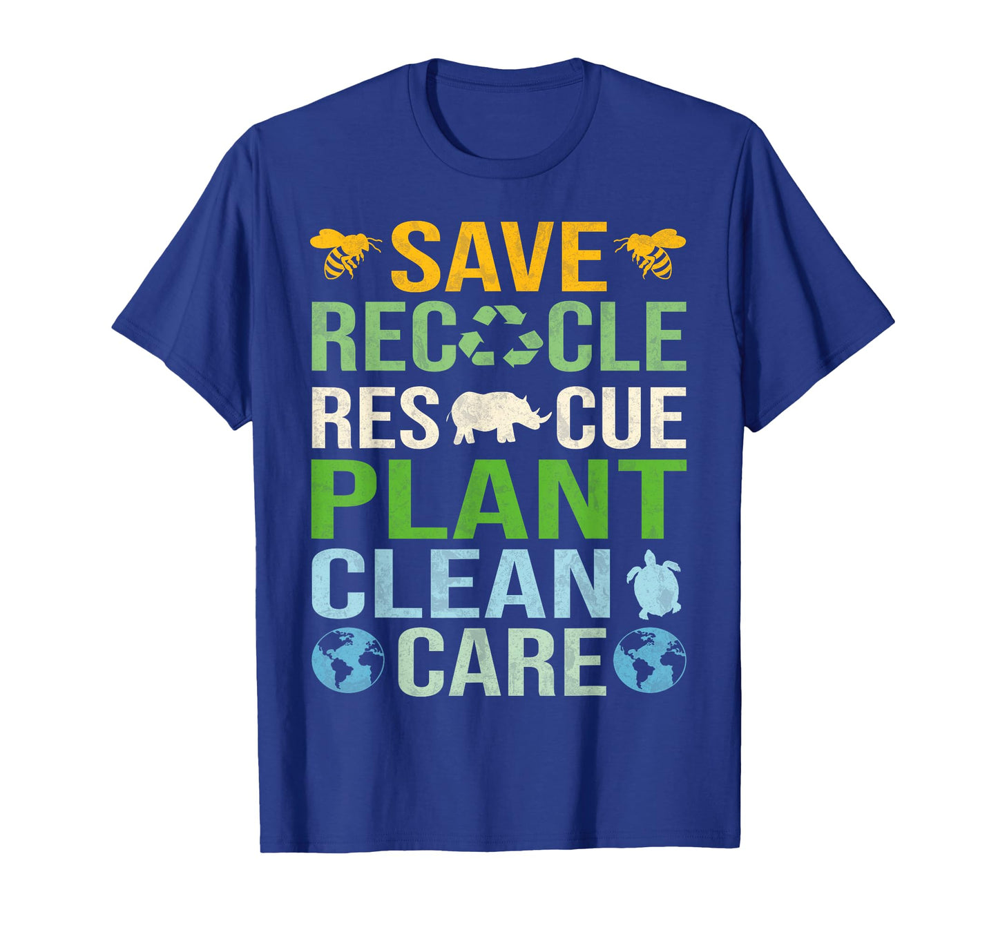Save Bees Rescue Animals Recycle Plastics Fun Earth Day T-Shirt