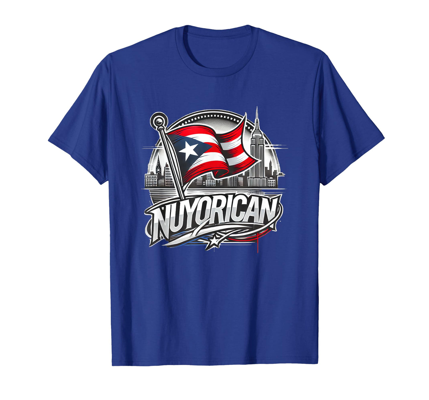Nuyorican New York Puerto Rican Flag NYC City Backdrop Logo T-Shirt