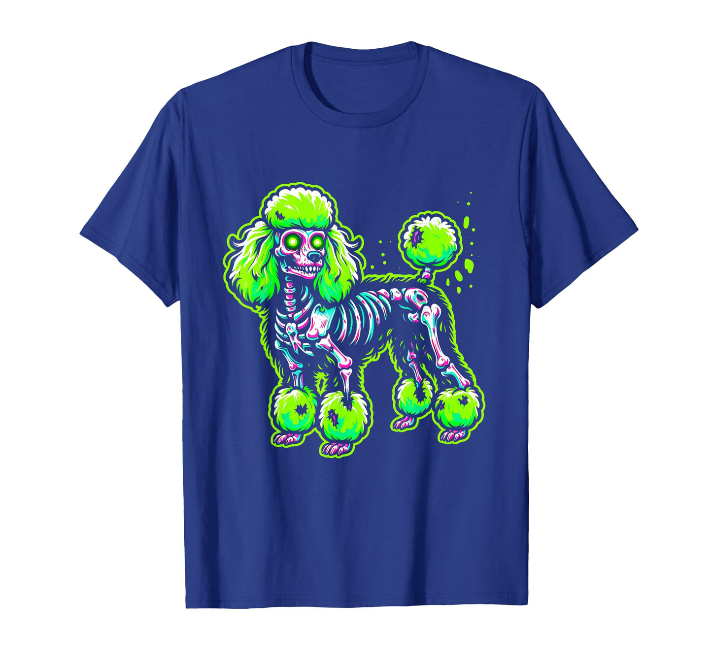 Zombie Poodle Dog Ghost Dark Halloween Horror Skeleton Gifts T-Shirt for Men Women Kids