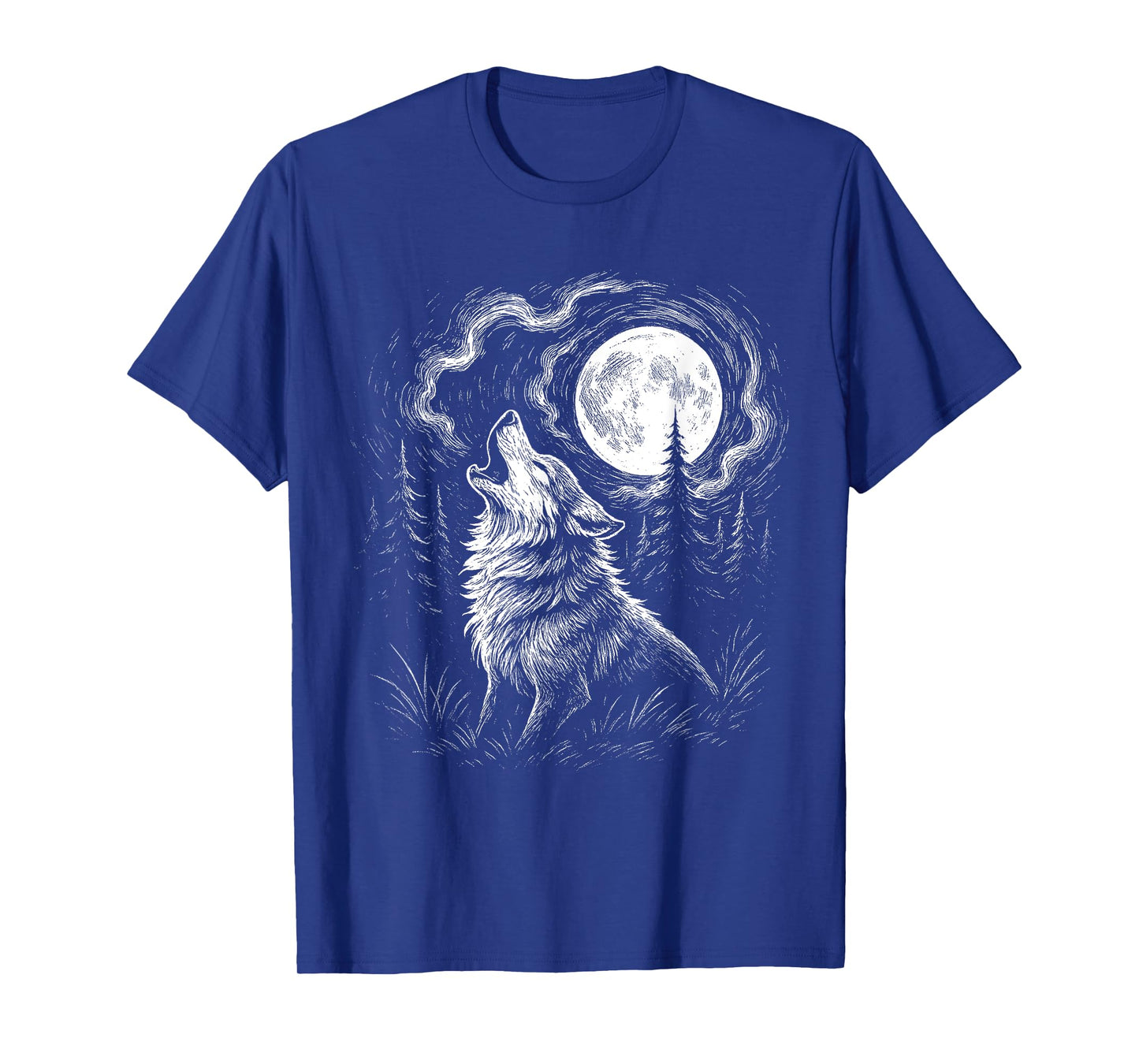 Wolf Howling Moon Forest Nature Wildlife Animal Wolves Lover T-Shirt