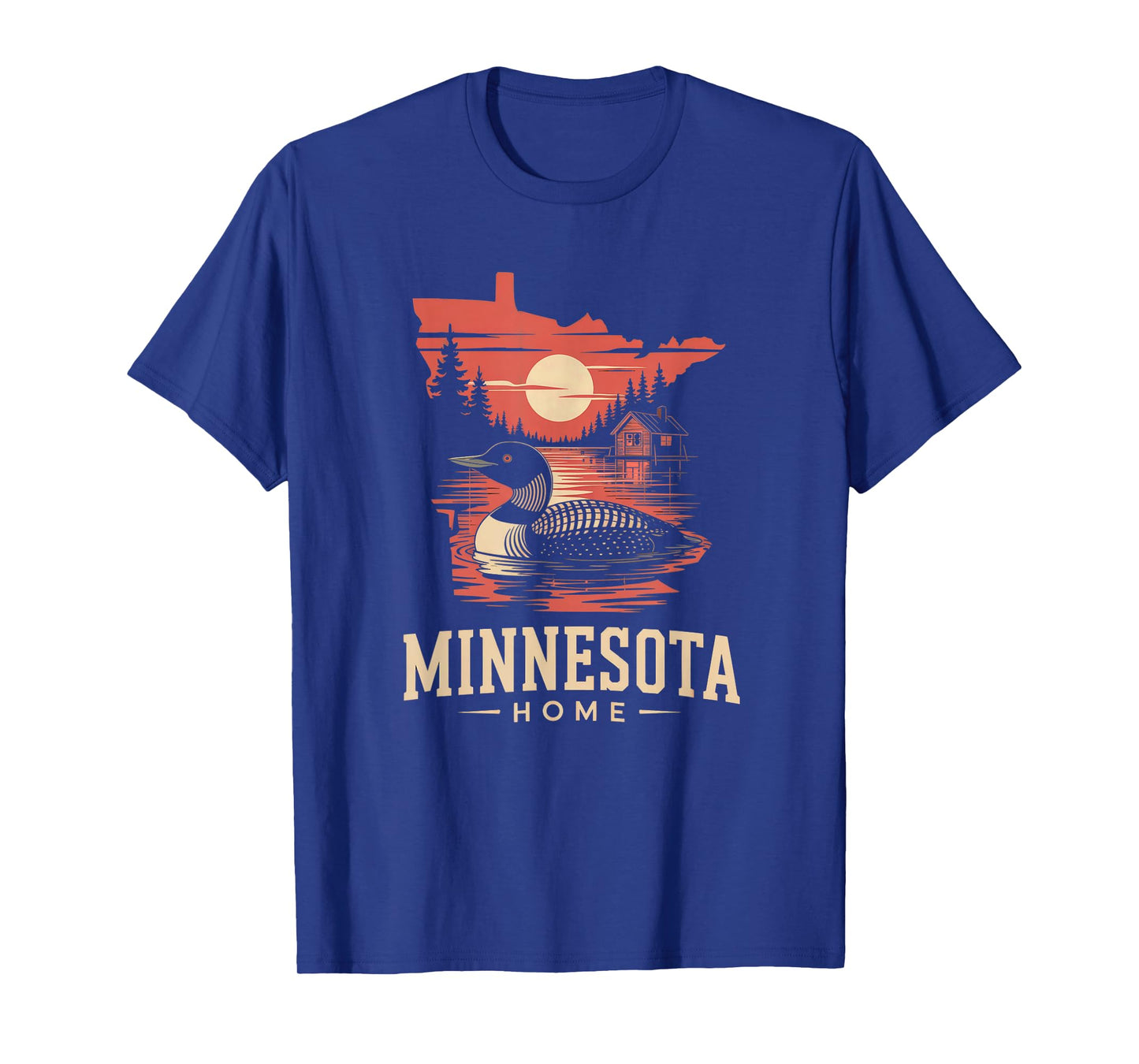 Minnesota Home Lake Loon MN Map Outline T-Shirt
