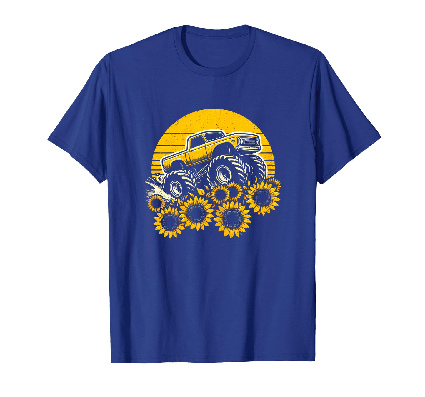 Happy Mother's Day Toddler Sunflower Monster Truck Kids Boys T-Shirt